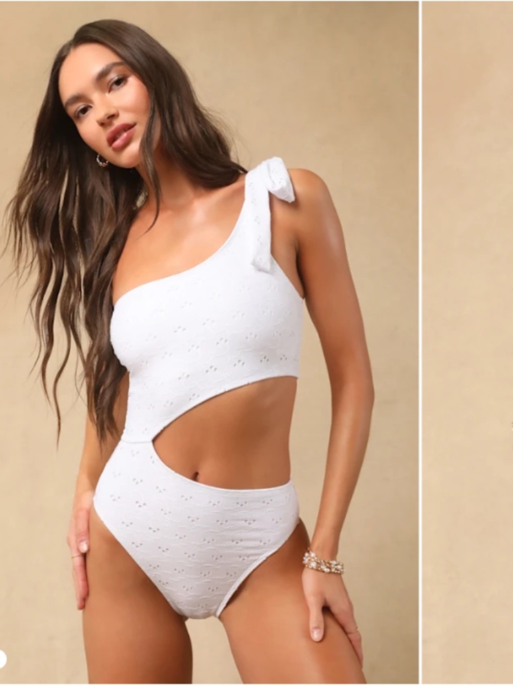 LULU's Sexy Bachelorette Resort Vacation One Shoulder Cutout Honeymoon Swimsuit
